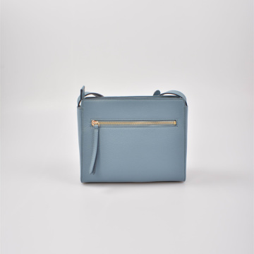 Square Shape Crossbody Bag in Leather extra pockets