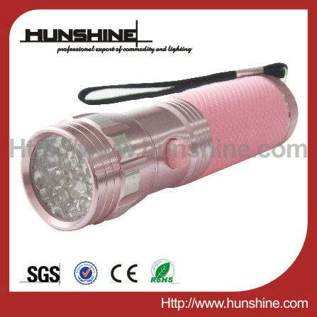 aluminum 14led pink flashlight