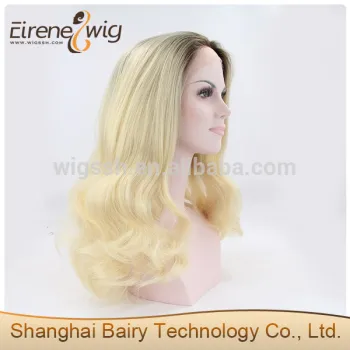 Eirene large stock dark roots blonde full lace ombre human hair wigs
