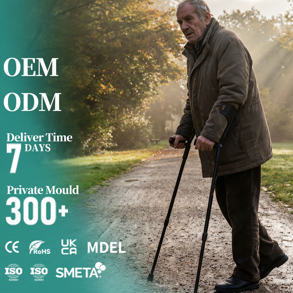 High-End Carbon Fiber Folding Elbow Crutches Adjustable Height Double Cane for Young People's Recovery Assistance Manufactured1