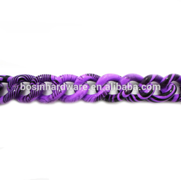 Fashion High Quality Metal Aluminum Purple Black Curb Chain