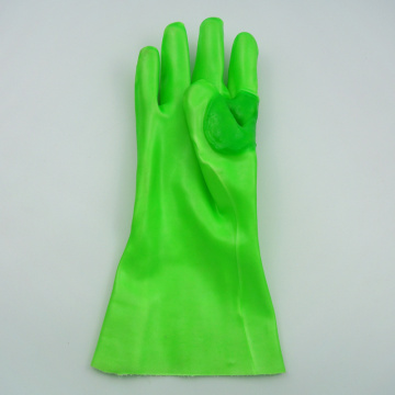 Fluorescent Green PVC coated gloves with TPR