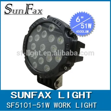 Manufcturer 51W 7 inch round black flood spot led work light, led driving light for truck, off road