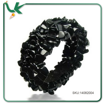 Wholesale Jewelry Stretch Black Onyx Gemstone Nugget Chips Bracelet