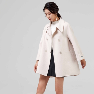 Elegant Double Faced Wool Coat for Women