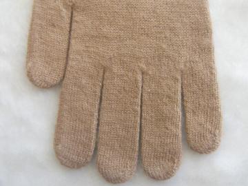 Camel wool warm gloves