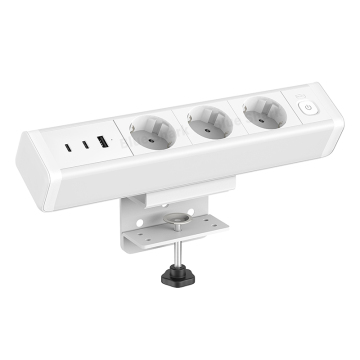 Style moderne EU / Royaume-Uni / US standard de bureau standard de bureau de bureau avec 3 prises et ports USB 65W Prise de charge rapide