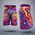 Summer Mens 2 em 1 Treinamento de academia shorts de fitness shorts de praia para homens Padrão impresso rápido Treinamento curto