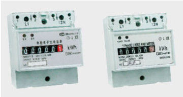 Single Phase Plastic Electronic Watt-hour Meter , Class 1.0 35mm Din Rail Fixed Kwh Meter