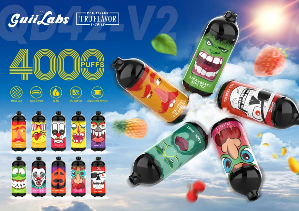 GUII Labs descartáveis ​​Ecigarette 4000Puffs Pen de vape de suco