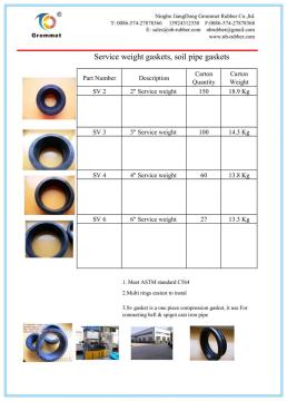 rubber gasket for floor drain,service weight cast iron pipe