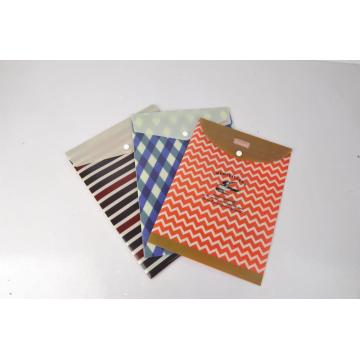 Plastic filling envelopes with front button