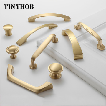 Various styles/Solid brass Cabinet Handles Kitchen Cupboard Door Pulls Drawer Knobs European Gold Furniture Handle Hardware