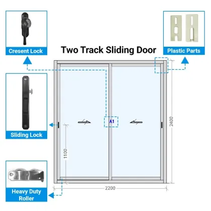 Aluminum Glass Casement Door Exterior Sliding Door