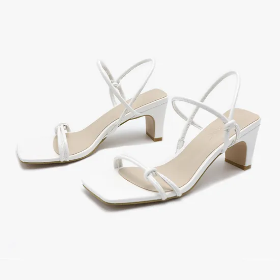 2021 round slim strap high heel women sandals