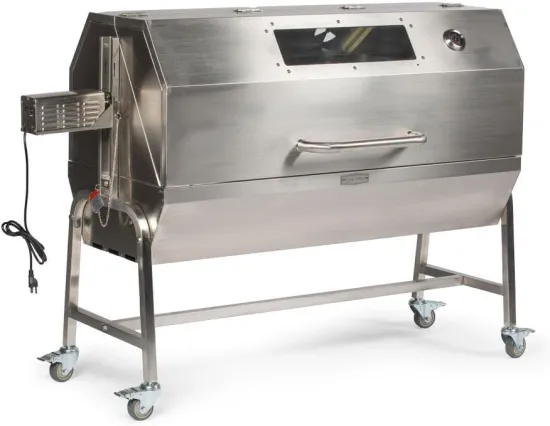 Professional High-Power Rotisserie Spit Roaster Grill: Stainless Steel Outdoor Barbecue and Charcoal BBQ Equipment