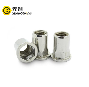 Flat Head Half Hex Body Insert Riv nut