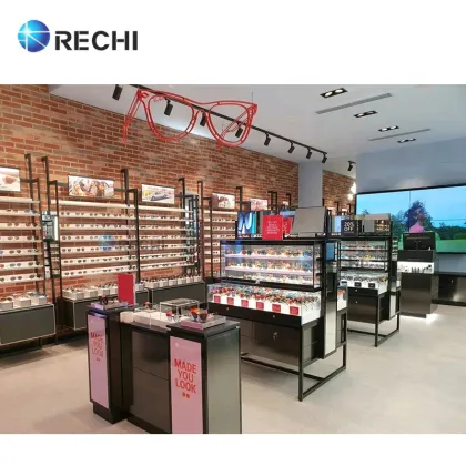 RECHI Eyewear Shop Fittings: Customizable Sunglasses Displays, Wood Cabinets & Optical Store Interior Solutions