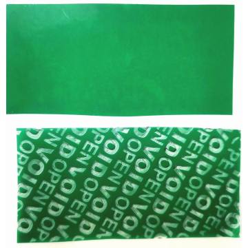 Green Tamper evident non transfer security void label