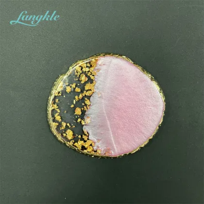 Wholesale Latest Round Resin Nail Palette with Golden Flake