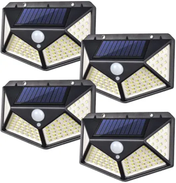 100LED Solar-Powered Motion Sensor Wall Light for Security and Outdoor Use