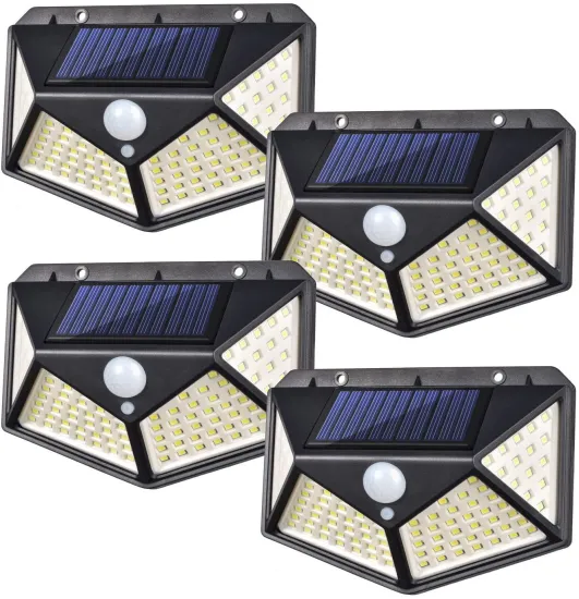 100LED Solar-Powered Motion Sensor Wall Light for Security and Outdoor Use