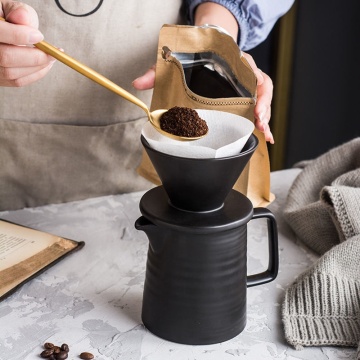 Ceramic Coffee Dripper Set with 2 Drip Holes - Porcelain Drip Filter Cup Pour Over V02