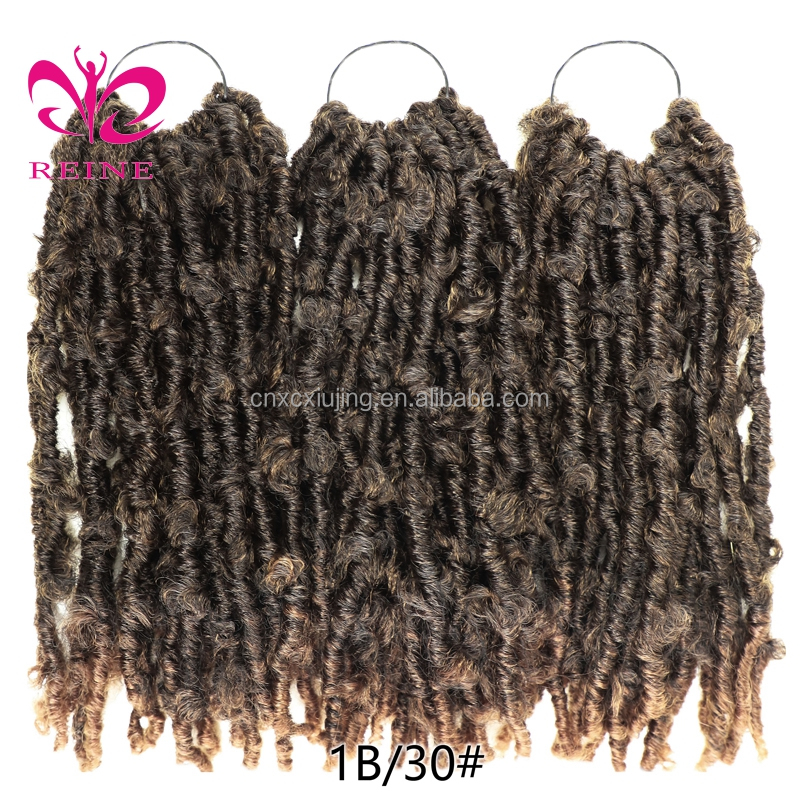 REINE Synthetic hair extention Bob Locs For African women Crochet Distressed Soft Faux butterfly locs