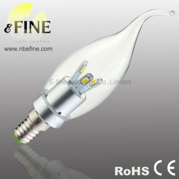 candle led lamp clear shape E14 3W