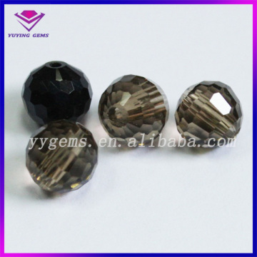 Silver Jewelry 10mm Gemstone Facet Glass Ball Grey Beads Stone Full Drill for Bracelet