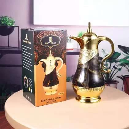 Arabic Coffee Pot 1000ml: Thermos Flask Insulated Tea Pot for Arabic Coffee