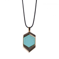 Turquoise Six Prism Pendant Plated Gold Jewelry