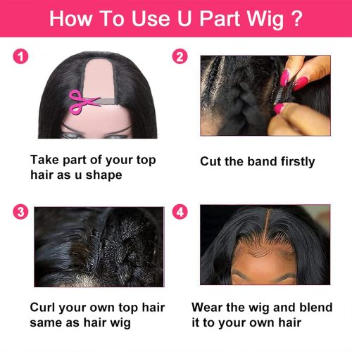 Body Wave U Part Wig For Women