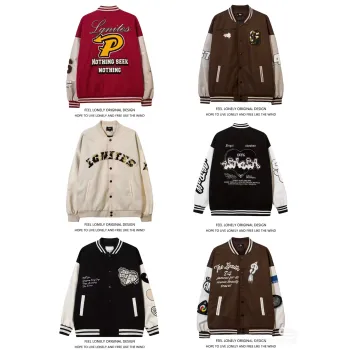 High Quality Winter Baseball Jacket with Silk Lining, Crocheted Leopard Pattern, Cotton Filling & Logo