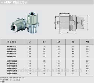 HSK63A-E25 tool holder for boring tool with type E connection