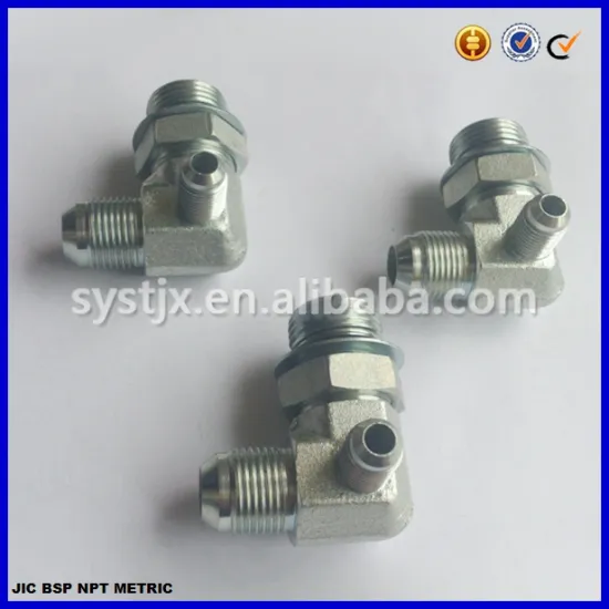 China supplier three way hydraulic elbow fitting