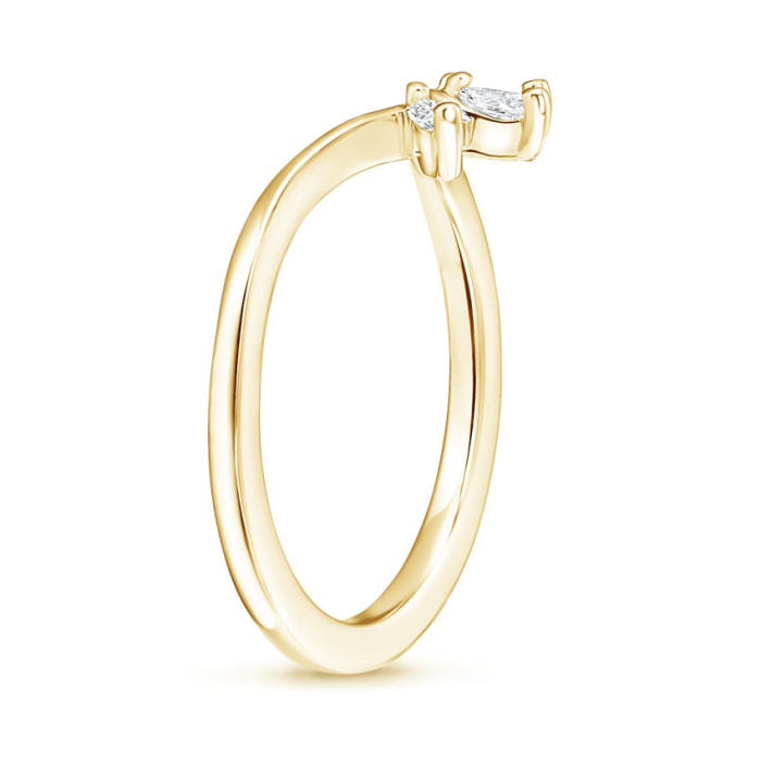 Set de inele de mireasă cu diamante ovale din aur de 18K