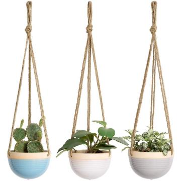 4.5 Inch Ceramic Hanging Planter Set