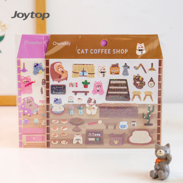 Wholesale Cat Cafe Scene DIY Stickers