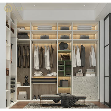 GODI Customized Modern Wooden Walk-in Closet Cabinets for Bedroom