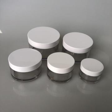 200ml clear PET jar with white lid