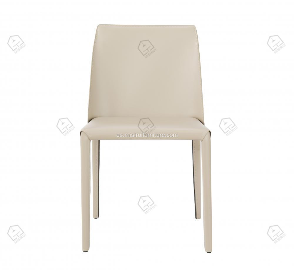 Sillas de comedor de cuero de silla de montar blanca