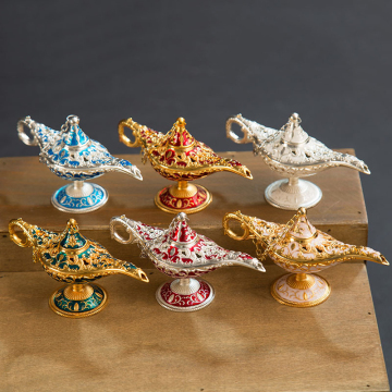 Wonderful Metal Craft Multicolor Decoration Russian Hollowed Out Wishing Lamp: Aladdin's Magic Lamp