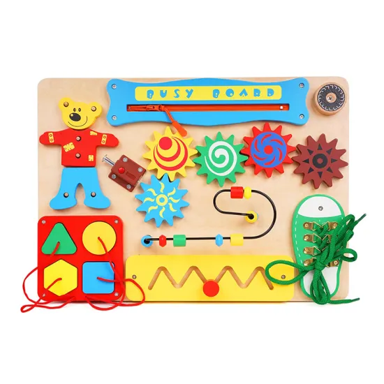 Interactive DIY Wooden Busy Board: A Sensory and Educational Toy for Toddlers and Kids