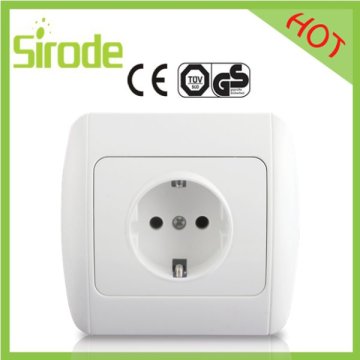 Single Germany Type European Schuko Socket Outlet
