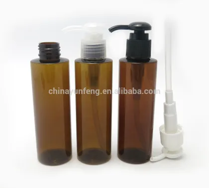 150ml brown plastic pump spray bottle for shower gel shampoo