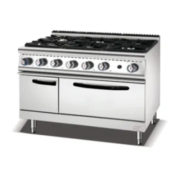 Commercial Hotel Kitchen Cooker Machine Restaurant Burner Range with Cabinet