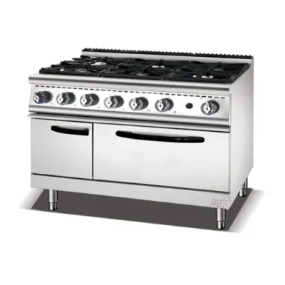 Commercial Hotel Kitchen Cooker Machine Restaurant Burner Range with Cabinet