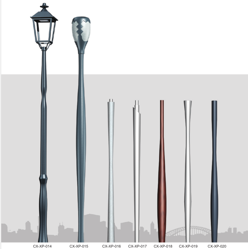 Anti-corrosive Aluminum alloy spinning lamp pole