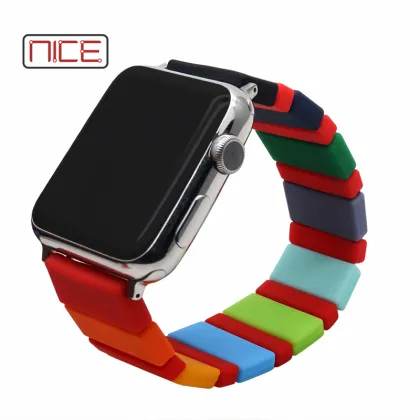 Silicone Sports Band with Charm Bracelet for Apple Watch
